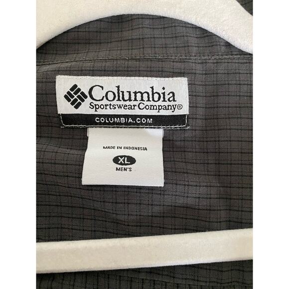 Columbia Men's‎ Short Sleeve Button-Down Grey Plaid Size XL - Super Soft! - Picture 2 of 6